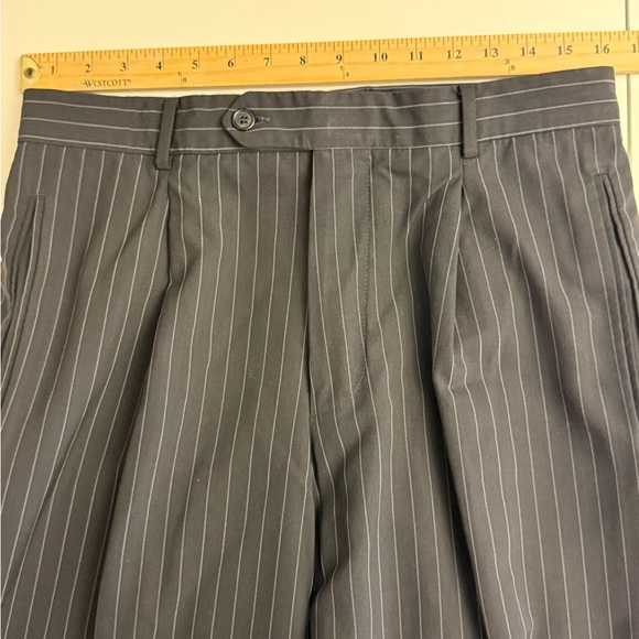 Hugo Boss Women's Black Striped Virgin Wool Trousers Size 40r - Picture 4 of 9